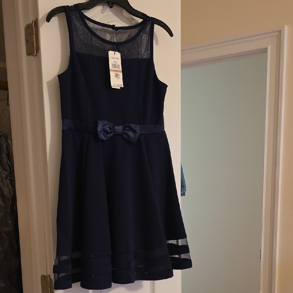 Calvin Klein Blue Fit and Flare Cocktail Dress